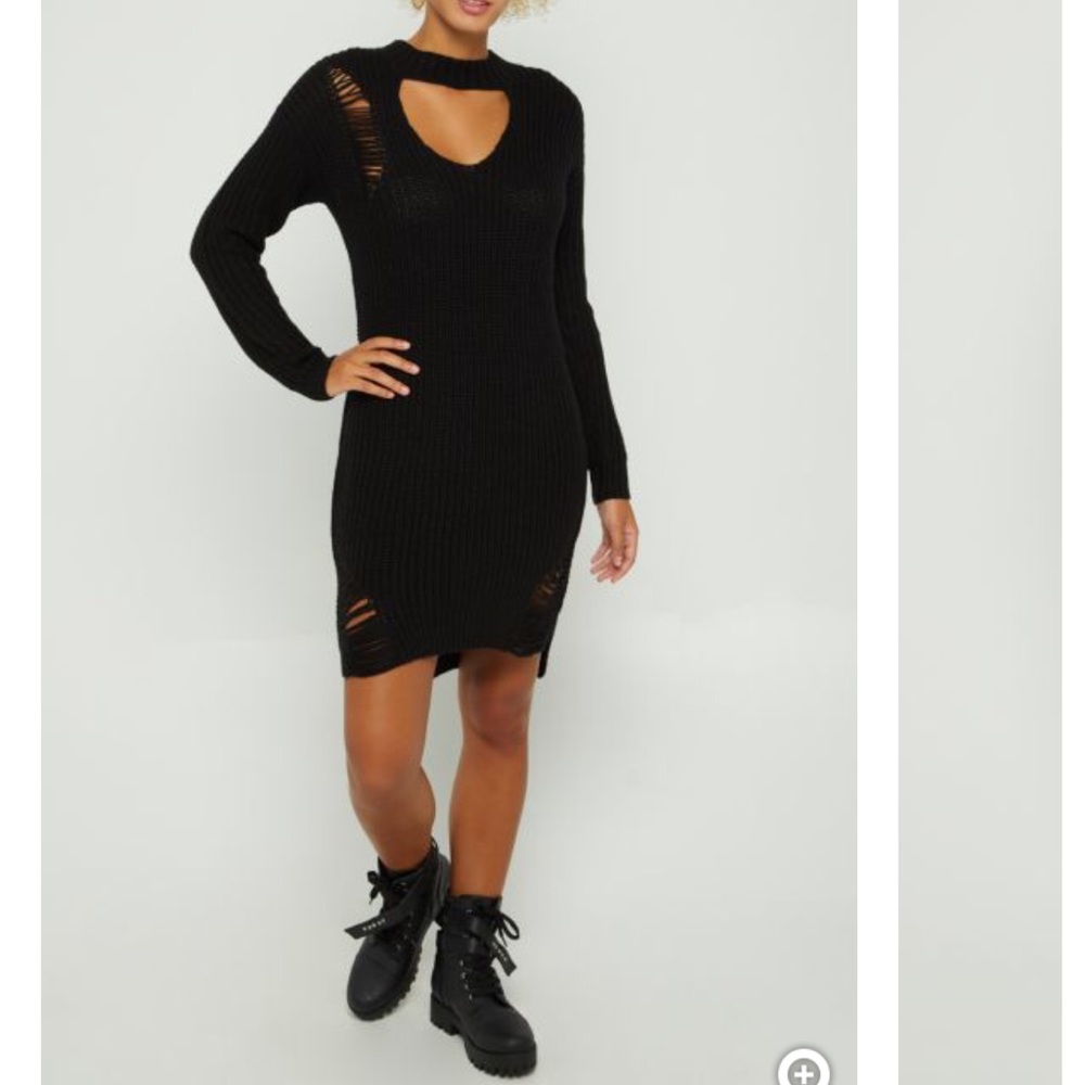 👗Distressed Sweater Dress